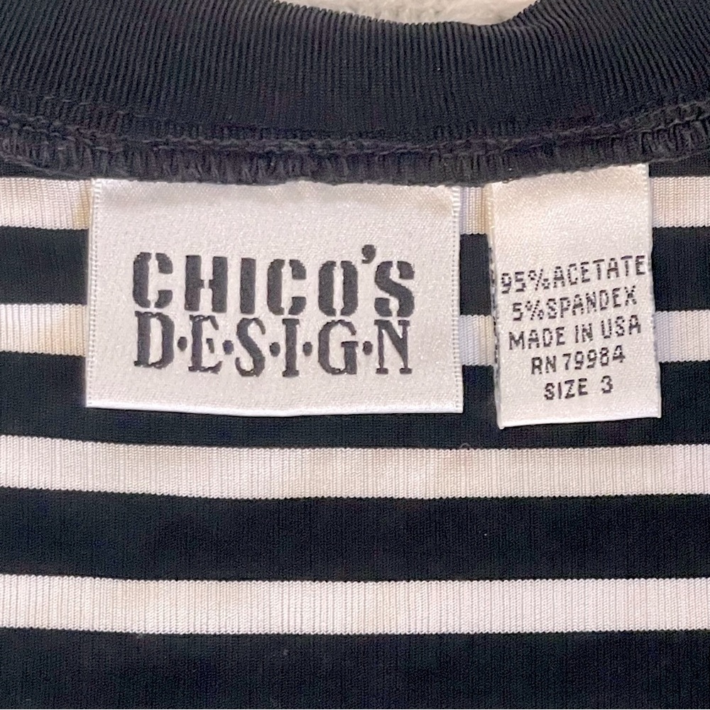 Chicos Design | Womens V-Neck Striped Tee - Picture 4 of 4